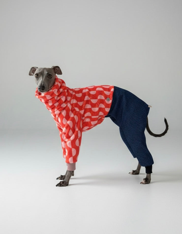 Geometric Polar and Denim Pet Pajamas